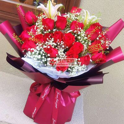 安庆30朵红玫瑰百合，做你余生故事里的人