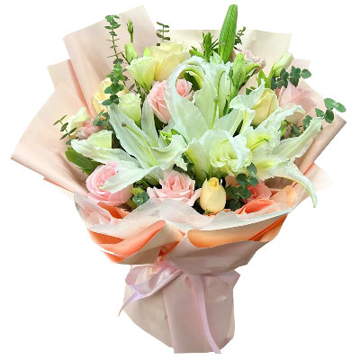 安庆10朵玫瑰百合混搭，爱是难忘时刻